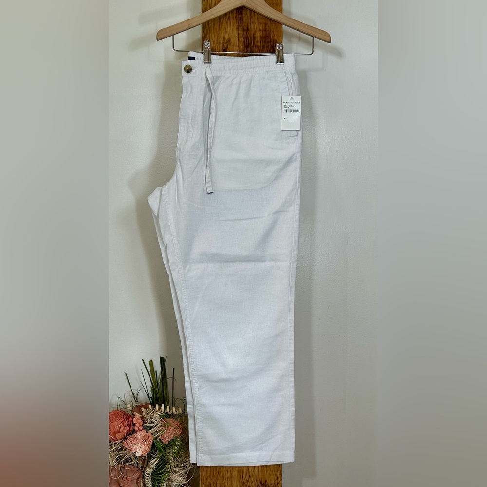 Men's White Linen Pants